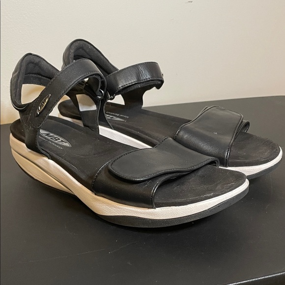 MBT Black and White Sandals - Picture 1 of 2